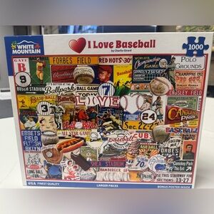 White Mountain Colorful Baseball Collage Puzzle
